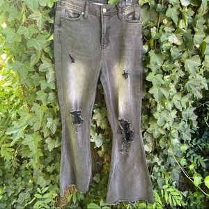 SALE Ripped Bell Bottom Jeans 🍂 Gray - Black Denim 💃